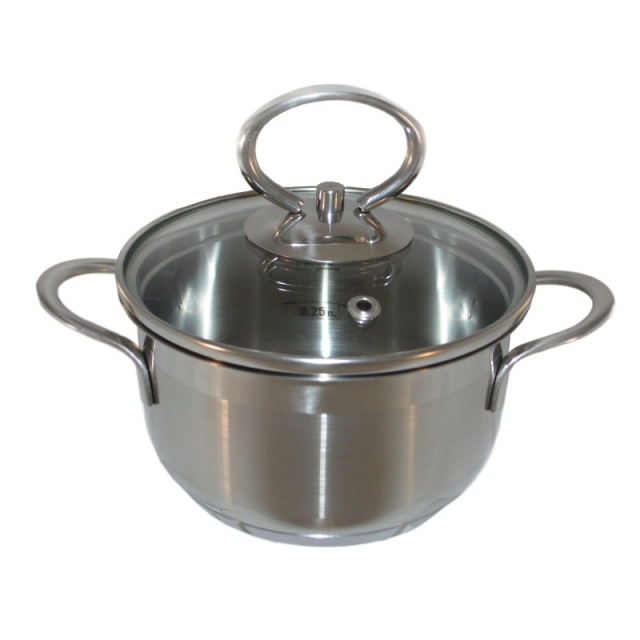 Кастрюля со стеклянной крышкой 0,6л.,