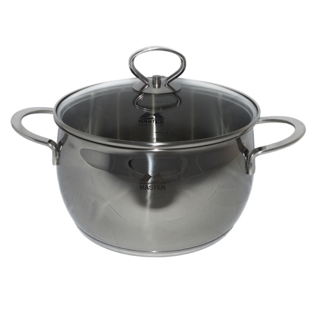 Кастрюля 6,5 л., со стеклянной крышкой