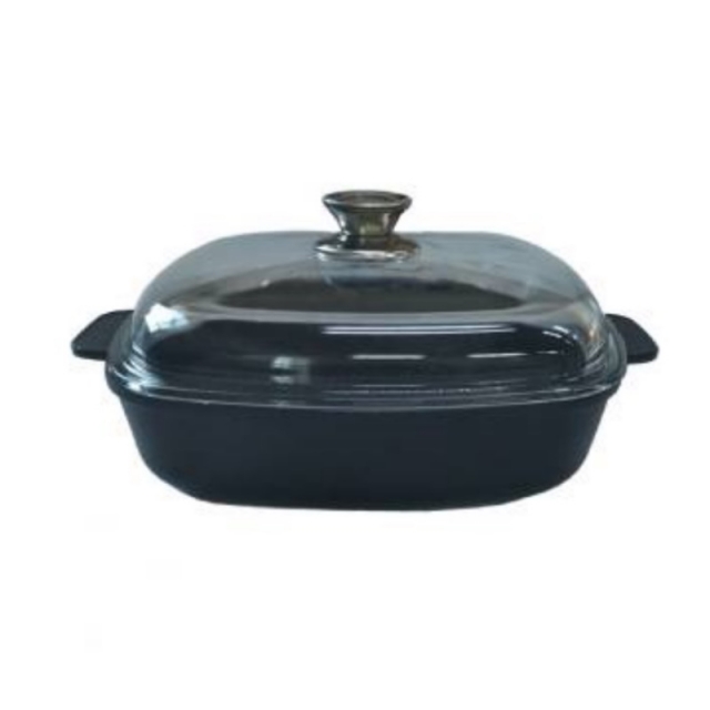 Жаровня квадратная  260х260 мм.,  со стеклянной крышкой