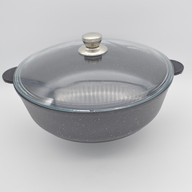 Жаровня 32 см., со стеклянной крышкой