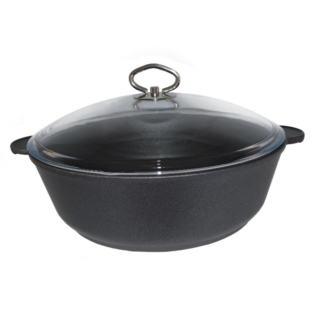 Жаровня 26см.со стеклянной крышкой